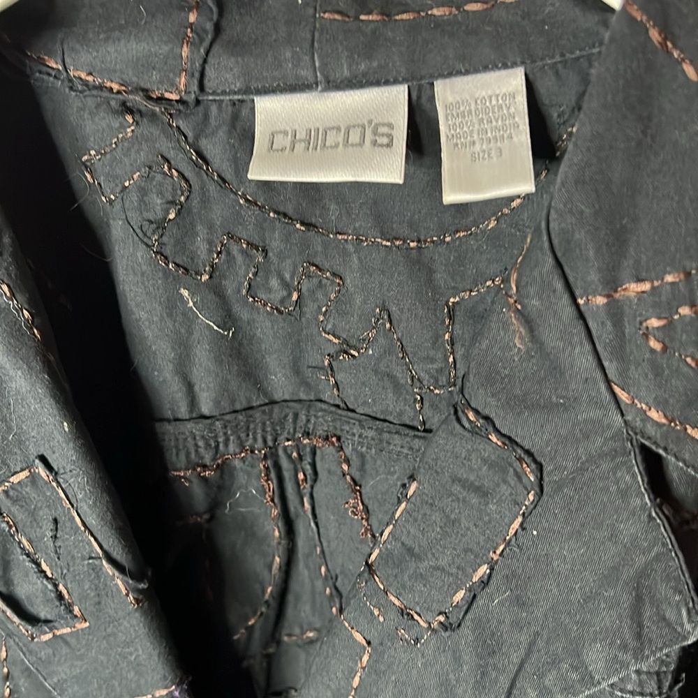 Chico’s Blazer Raw Hem Boho Size 3 or XL - Picture 2 of 5